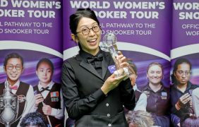 Aufnahme von Ng on Yee nach dem Gewinn der Snooker British Women’s Open.