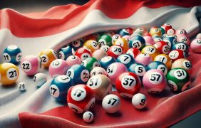 Lottokugeln auf der österreichische Flagge