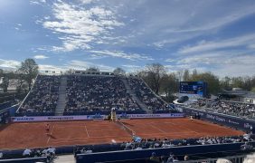 Ein Tennisplatz beim ATP-Tennisturnier in München