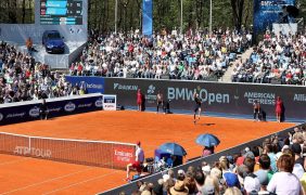 Tennisplatz beim ATP Turnier in München