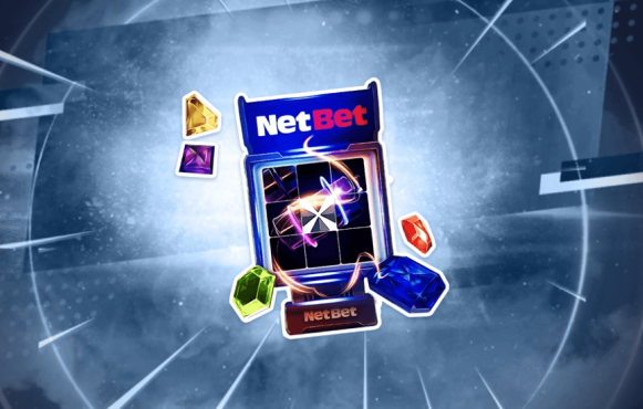 Die Darstellung eines Video Slots mit typischen Slot-Symbolen und dem NetBet Logo.