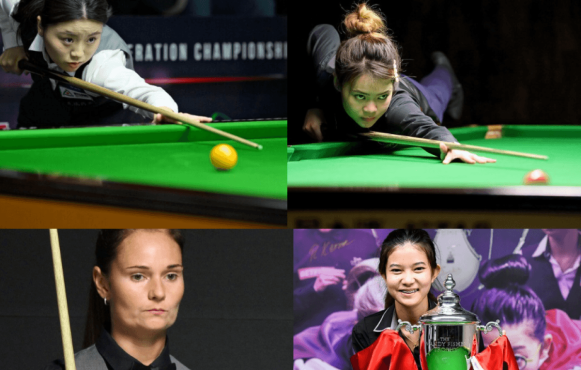 Kollage von Reanne Evans, Mink Nutcharut, Bai Yulu und Baipat Siripaporn.