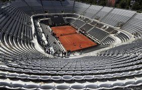Ein Tennisstadion beim ATP-Turnier in Rom