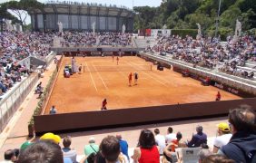 Ein Tennisplatz beim ATP Masters in Rom