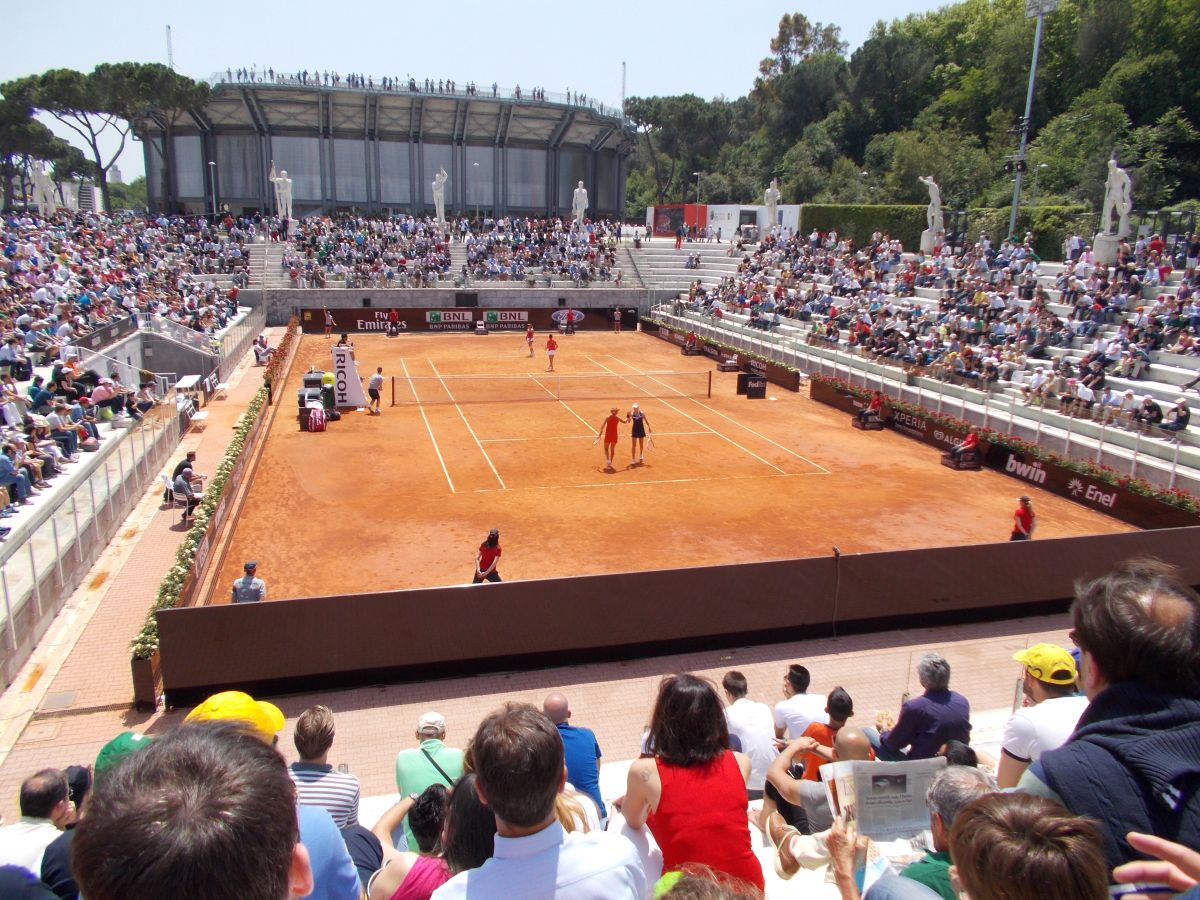 Ein Tennisplatz beim ATP Masters in Rom