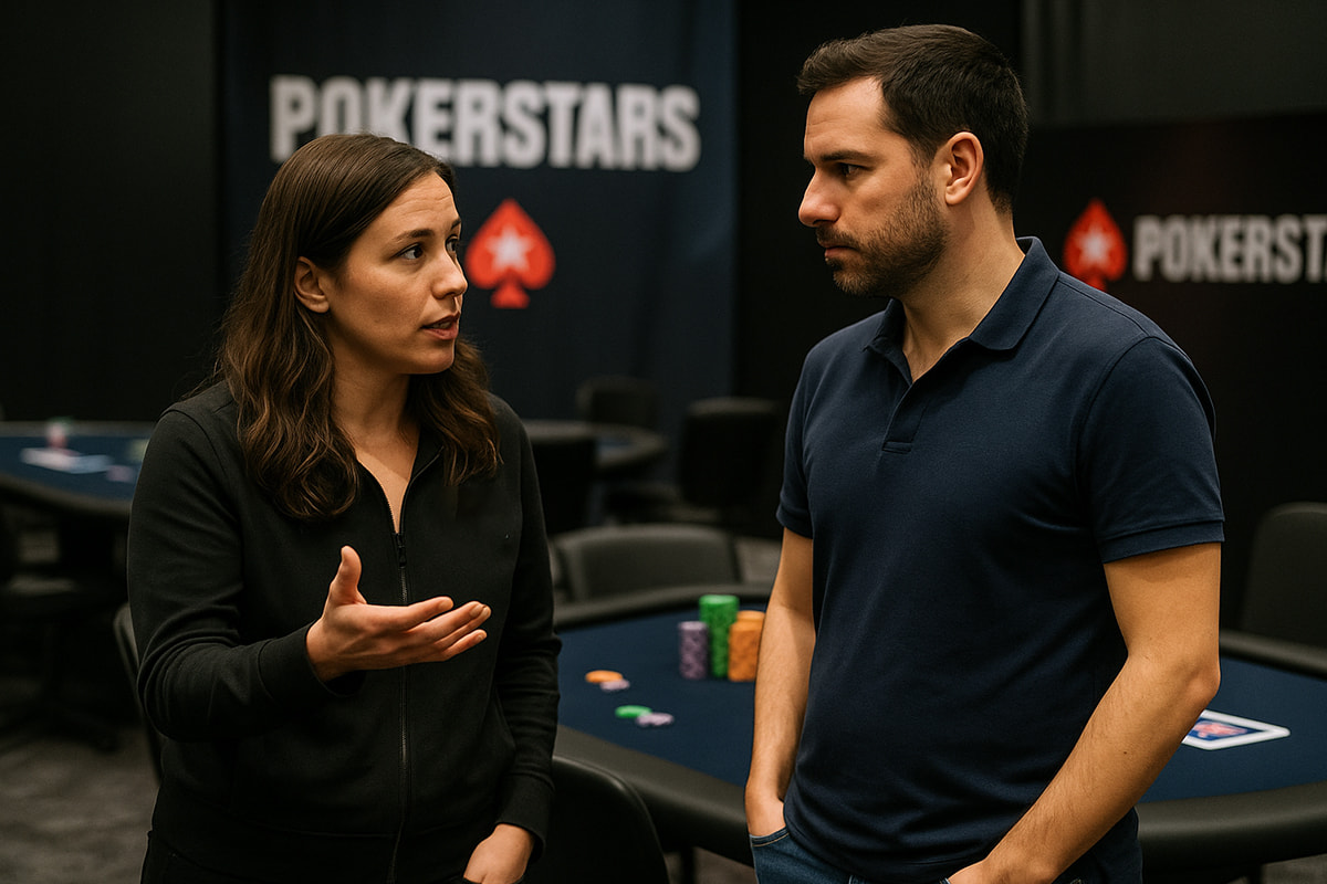Poker-Spielerin erklärt einem Mann ihre Rolle in der Branche.