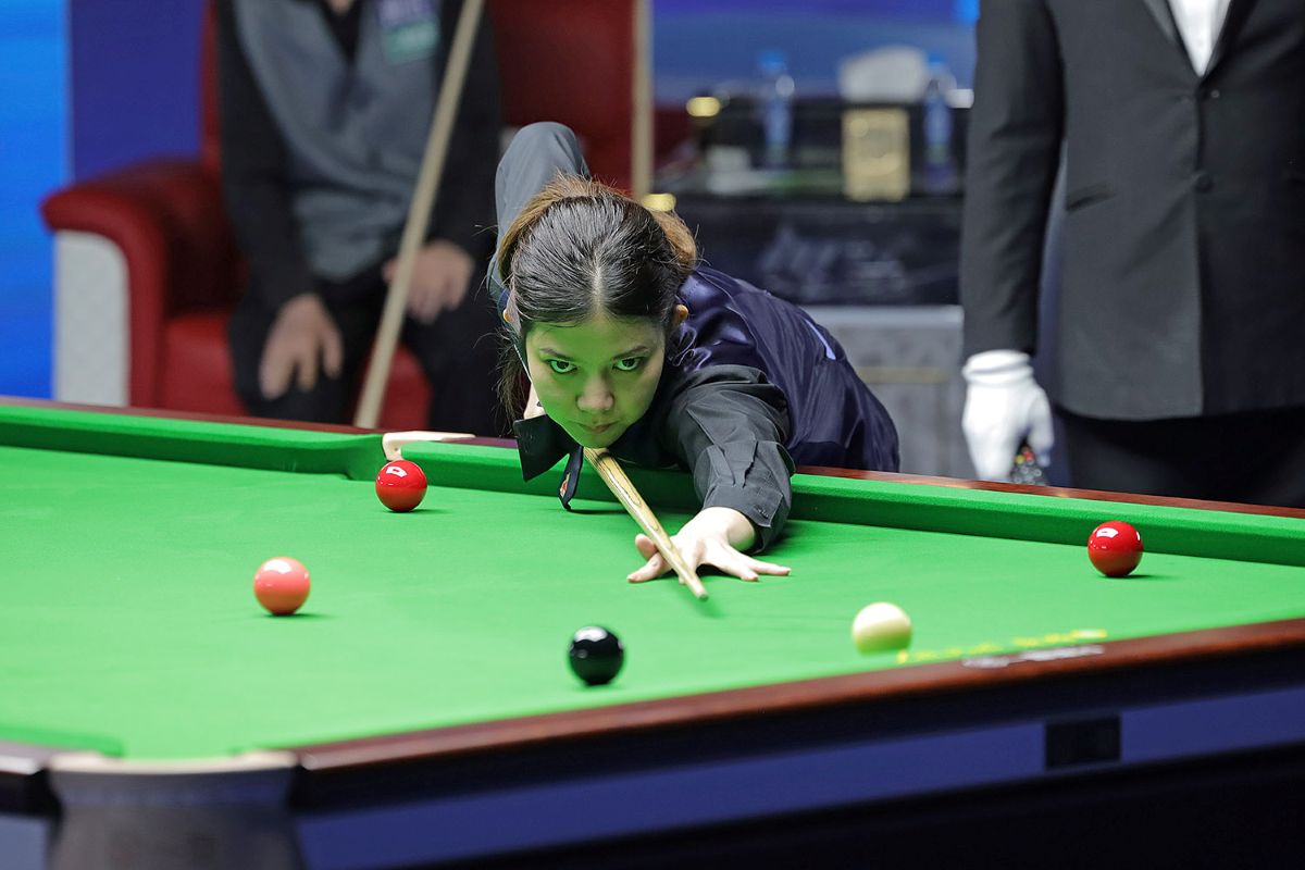 Aufnahme von Mink Nutcharut bei der World Women’s Snooker Championship 2025.