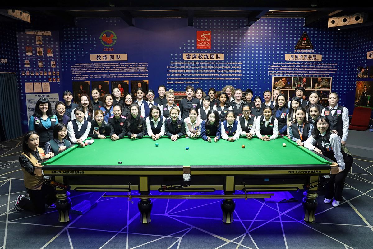 Aufnahme der Teilnehmerinnen der Snooker-Weltmeisterschaft der Frauen 2025.
