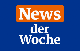 News der Woche Logo in Blau, Orange und Weiß