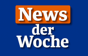 News der Woche Logo in Blau, Orange und Weiß