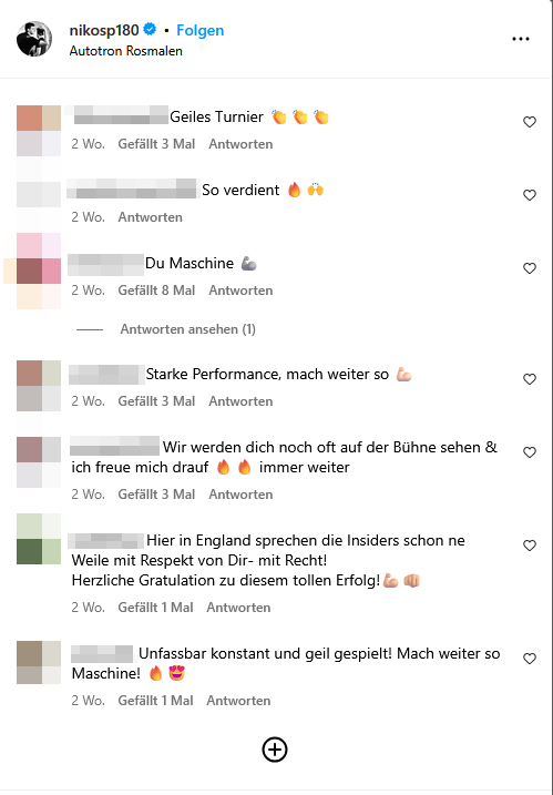 Screenshot von Instagram-Kommentaren über Niko Springer.