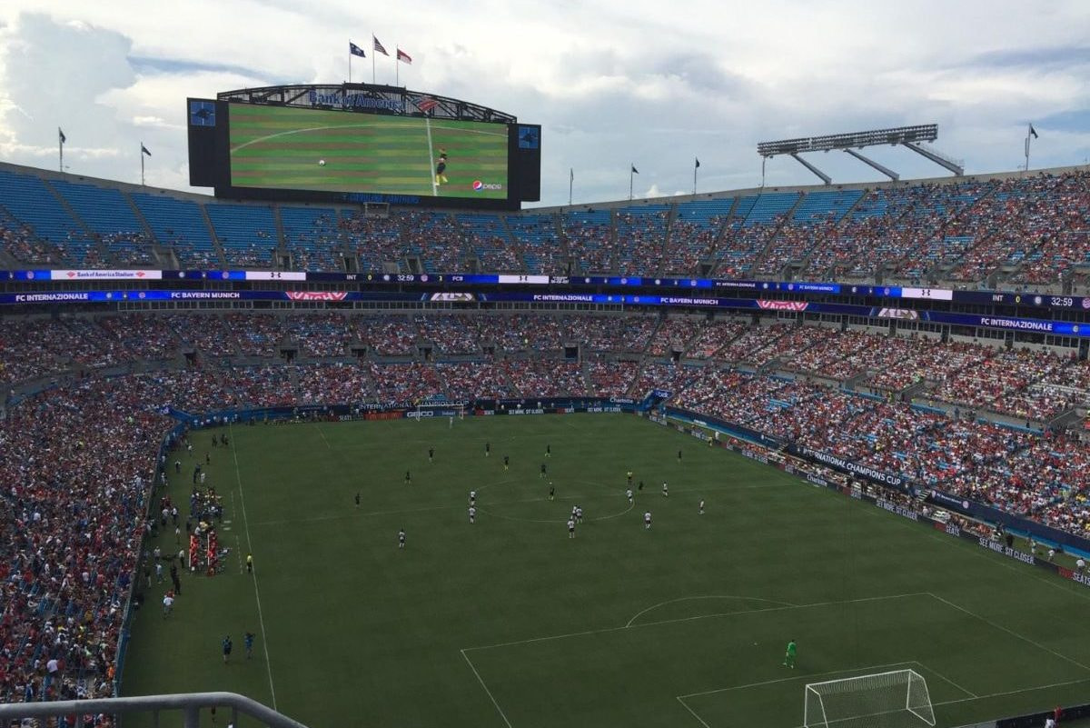 Aufnahme des Bank of America Stadium in Charlotte, USA.