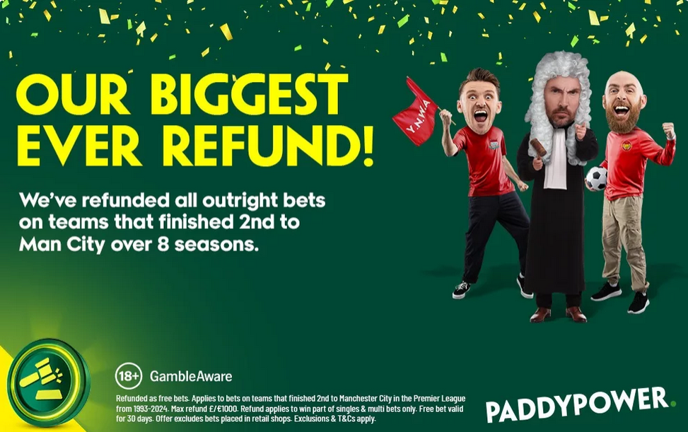 Aufnahme der Justice Refund Kampagne von Paddy Power.