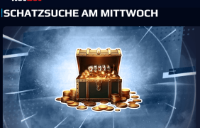 NetBet Aktion „Schatzsuche am Mittwoch“: Eine Schatzkiste mit Freispielen.