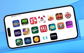Ein iPhone, auf dem der App Store mit Apps aus der Kategorie 