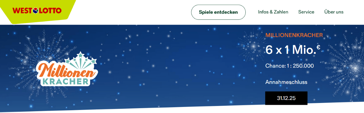 Werbebanner für den MillionenKracher in Nordrhein-Westfalen.