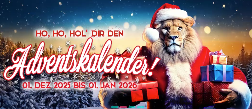 Der extralange Adventskalender 2025 von Löwen Play mit 32 Türchen.