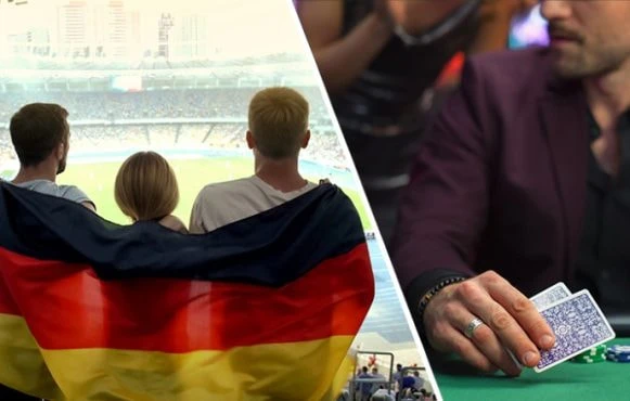 Fussballfans und ein Poker-Spieler