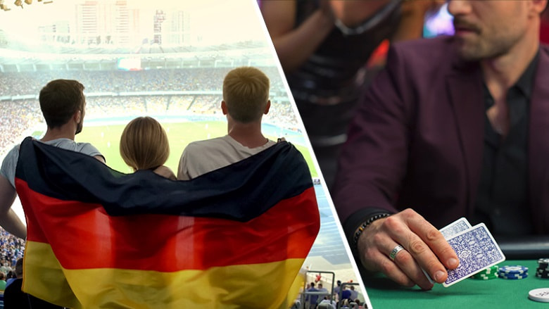 Fusballfans und ein Poker-Spieler.