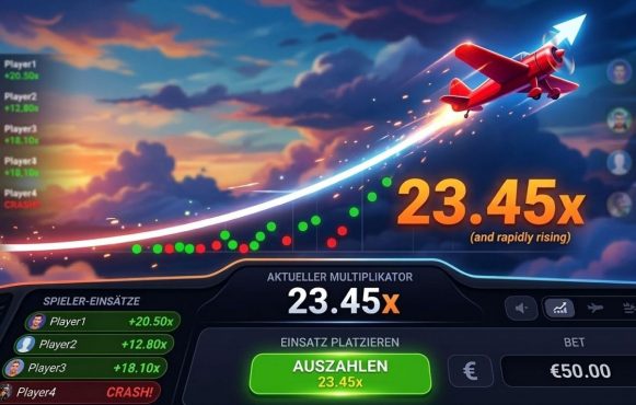Ein Crash Game mit einem hohen Multiplikator und bunten Farben.