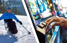 Parasportler auf der Skipiste, ein jubelnder Mann im Casino und eine Spielhalle in NRW.