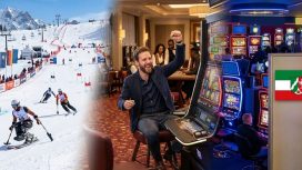 Parasportler auf der Skipiste, ein jubelnder Mann im Casino und eine Spielhalle in NRW.