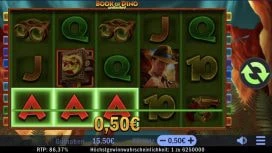 Ein Gewinn in Höhe von 0,50€ beim Slot Book of Dino Unlimited.