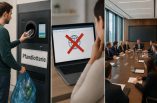 Ein Mann gibt Pfandflaschen ab, eine Website wird blockiert, eine Konferenz wird gehalten.