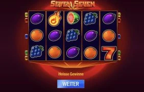 Das Spielfeld des Slots Seven Seven bei Merkur Slots.