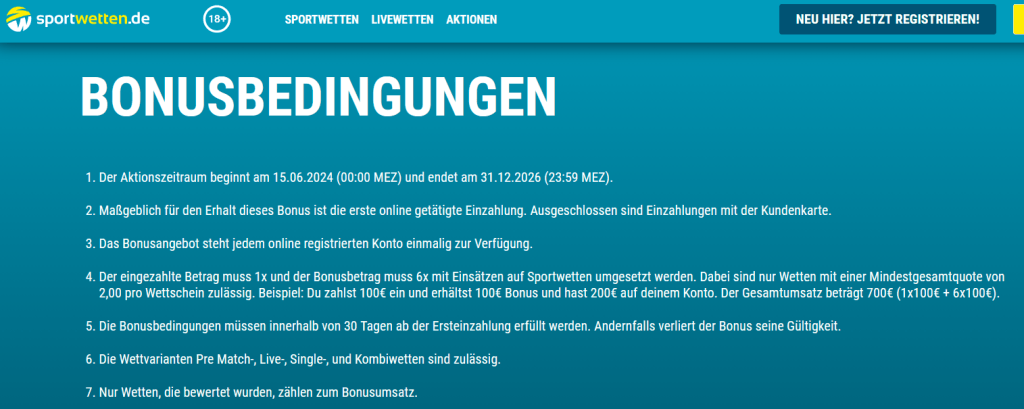 Bonusbedingungen von sportwetten.de.