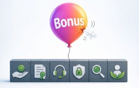 Ein Bonus-Ballon verliert an Luft. Ein Fundament steht stabil.