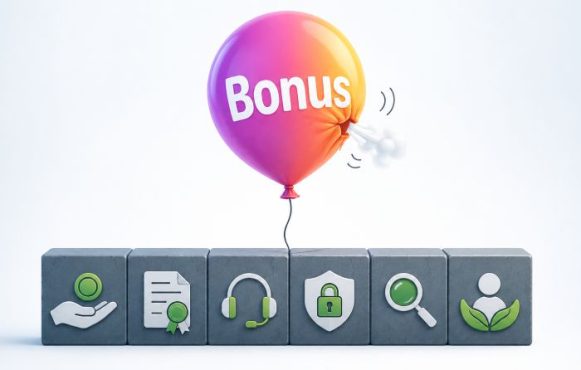 Ein Bonus-Ballon verliert an Luft. Ein Fundament steht stabil.