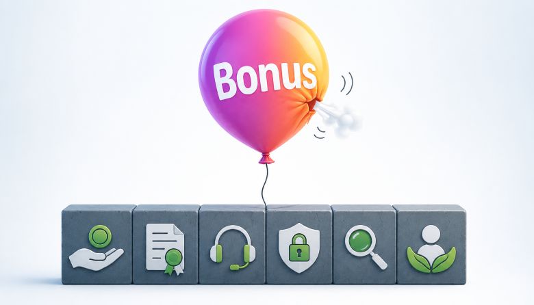 Ein Bonus-Ballon verliert an Luft. Ein Fundament steht stabil.