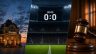 Ein Casino, eine Fußball-Anzeigetafel mit einem 0:0 und ein Richterhammer.