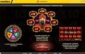 Der Startbildschirm von Chai Shen 88 bei Interwetten.