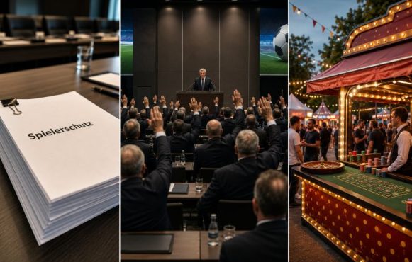 Eine Studie mit dem Titel „Spielerschutz“. Eine Abstimmung in einem Fußball-Gremium. Ein Casino-Stand auf einem Festival.