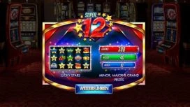 Die Start-Anzeige von Super 12 Stars von Red Rake Gaming bei Interwetten.