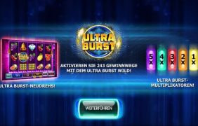 Die Start-Anzeige vom Slot Ultra Burst bei Interwetten.