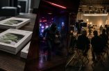 Ein Stapel Magazine auf einem Tisch. Ein vermummter Mann rennt aus einer Spielhalle. Ein Filmset beim Dreh.