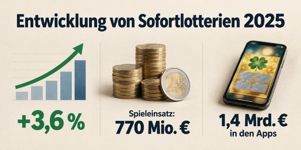 Statistiken zur Entwicklung von Sofortlotterien im Jahr 2025.