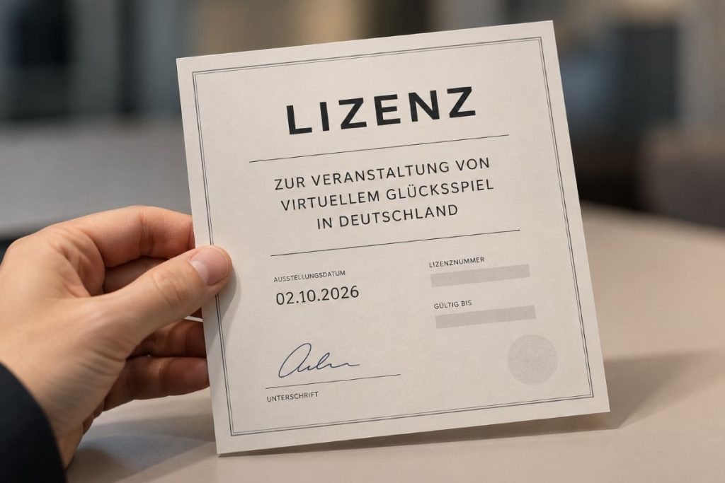 Eine Lizenz zur Veranstaltung von virtuellem Glücksspiel in Deutschland.